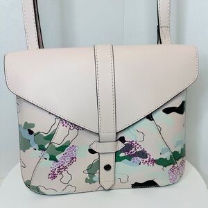 IlIBeca by Joy Gryson Pale Pink Camo Inspired Print Leather Crossbody Bag Purse